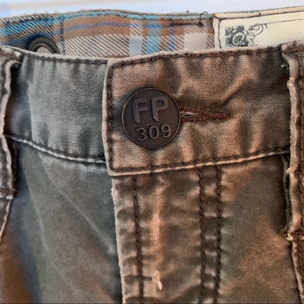 Vintage FREE PEOPLE brown denim mini Skirt - Picture 6 of 8